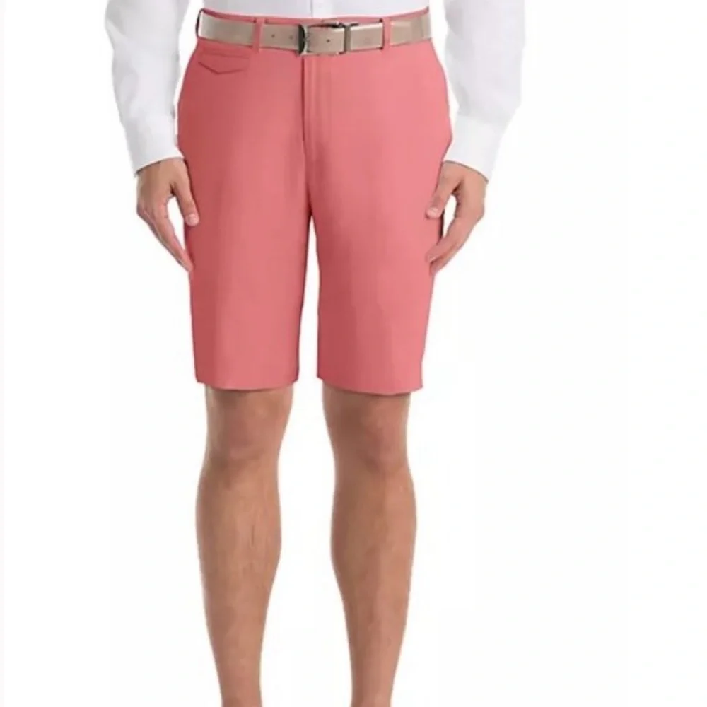 Lauren‎ Ralph Lauren Mens Norbert Red Tailored Fit Flat Front Linen Shorts 50W
